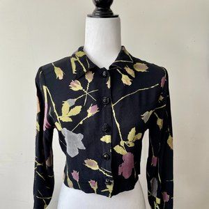 Vintage Carole Anderson Ladies Multi Colour Top Blouse Size Small